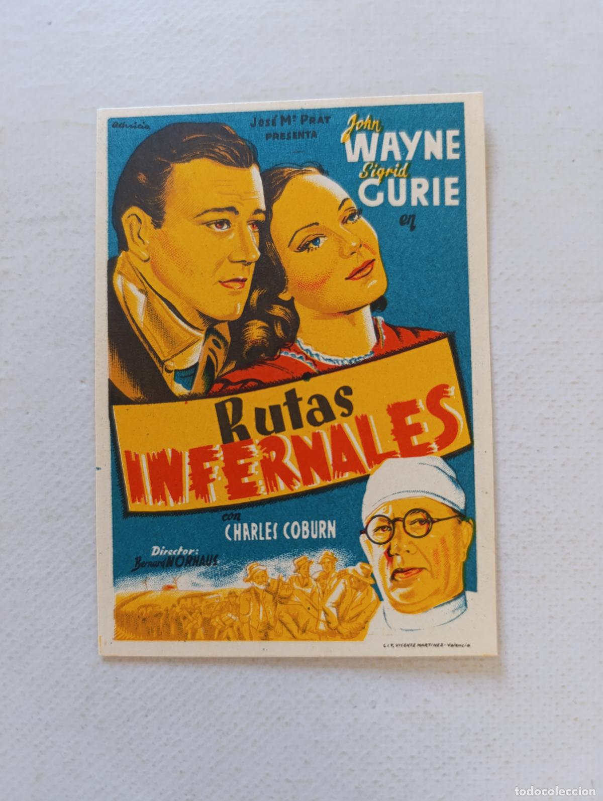 Cine: FOLLETO DE MANO - RUTAS INFERNALES - JOHN WAYNE - SIN PUBLICIDAD (150D)