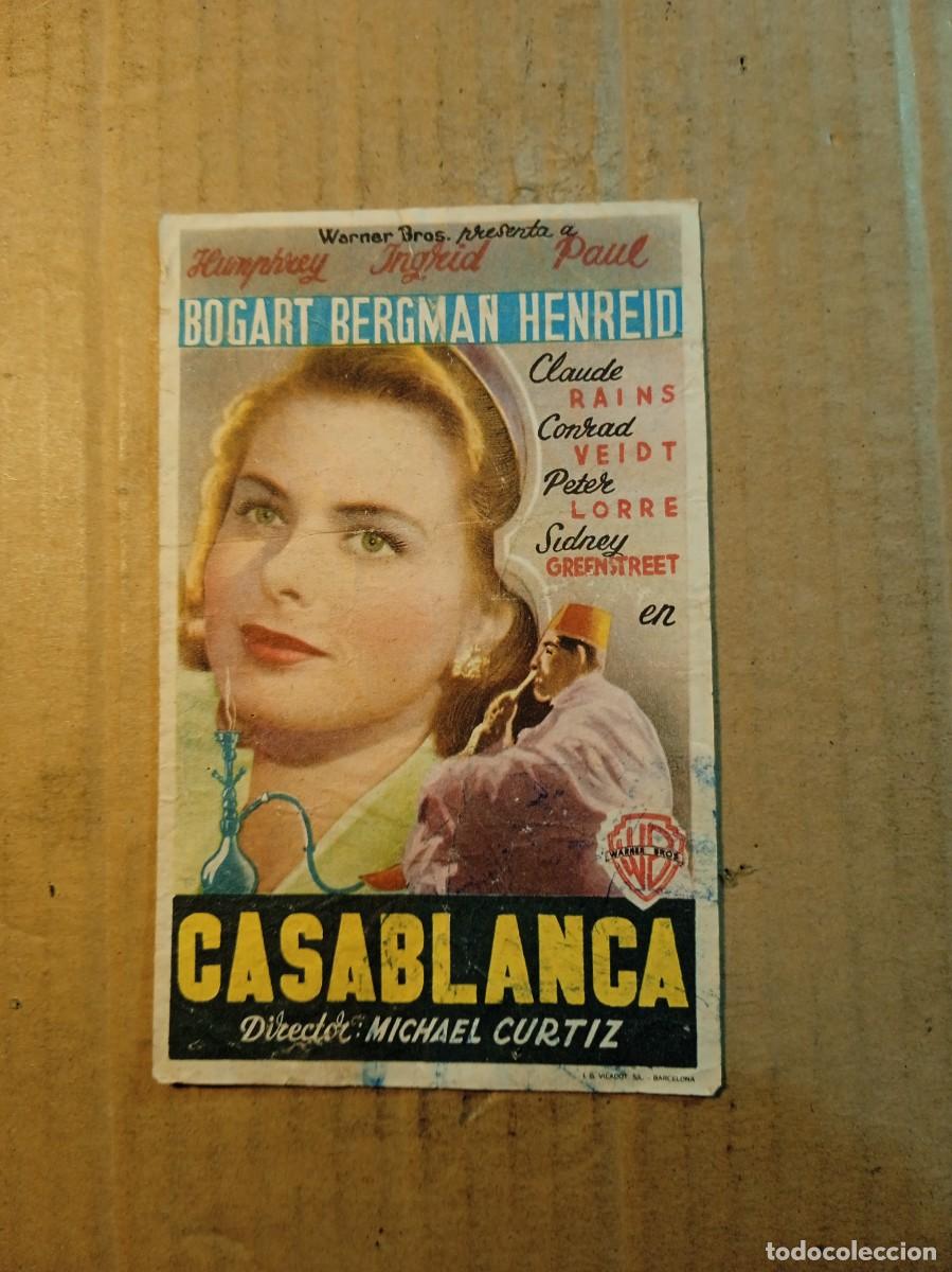 Cine: FOLLETO DE MANO CON PUBLICIDAD CASABLANCA