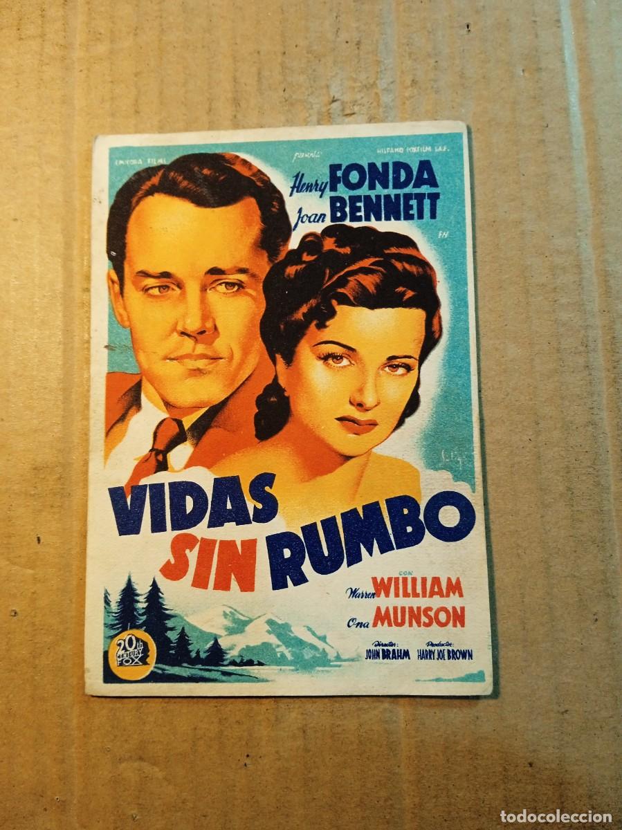Cine: FOLLETO DE MANO CON PUBLICIDAD VIDAS SIN RUMBO