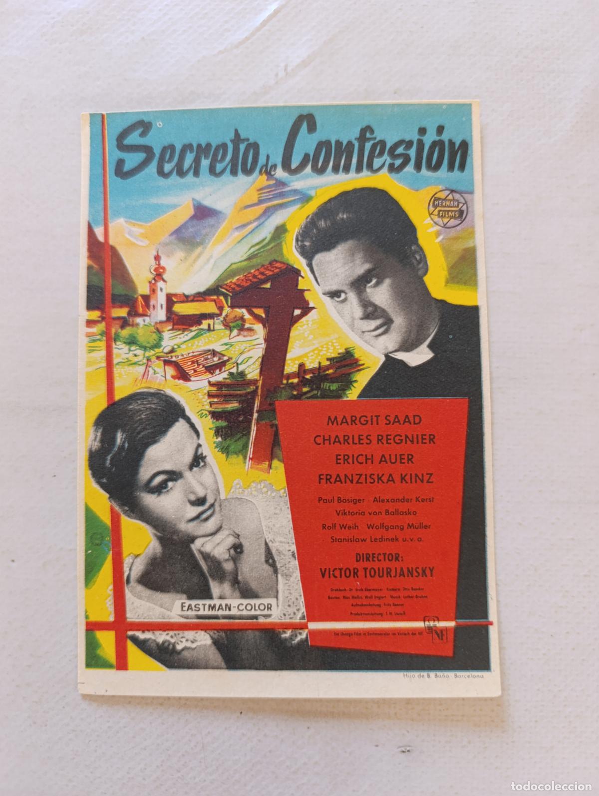 Cine: FOLLETO DE MANO - SECRETO DE CONFESION - MARGIT SAAD - SIN PUBLICIDAD (150E)