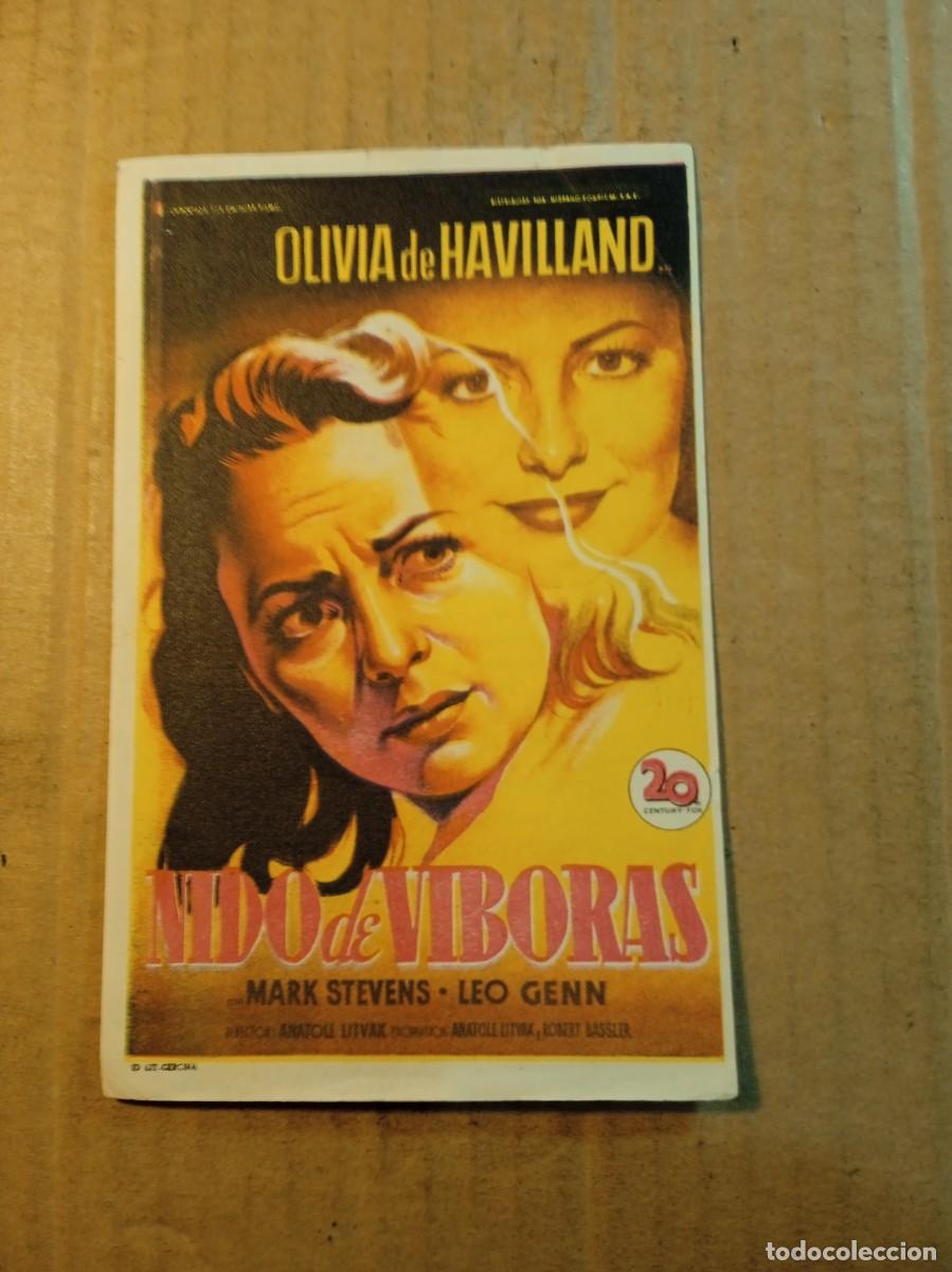 Cine: FOLLETO DE MANO CON PUBLICIDAD NIDO DE VIBORAS