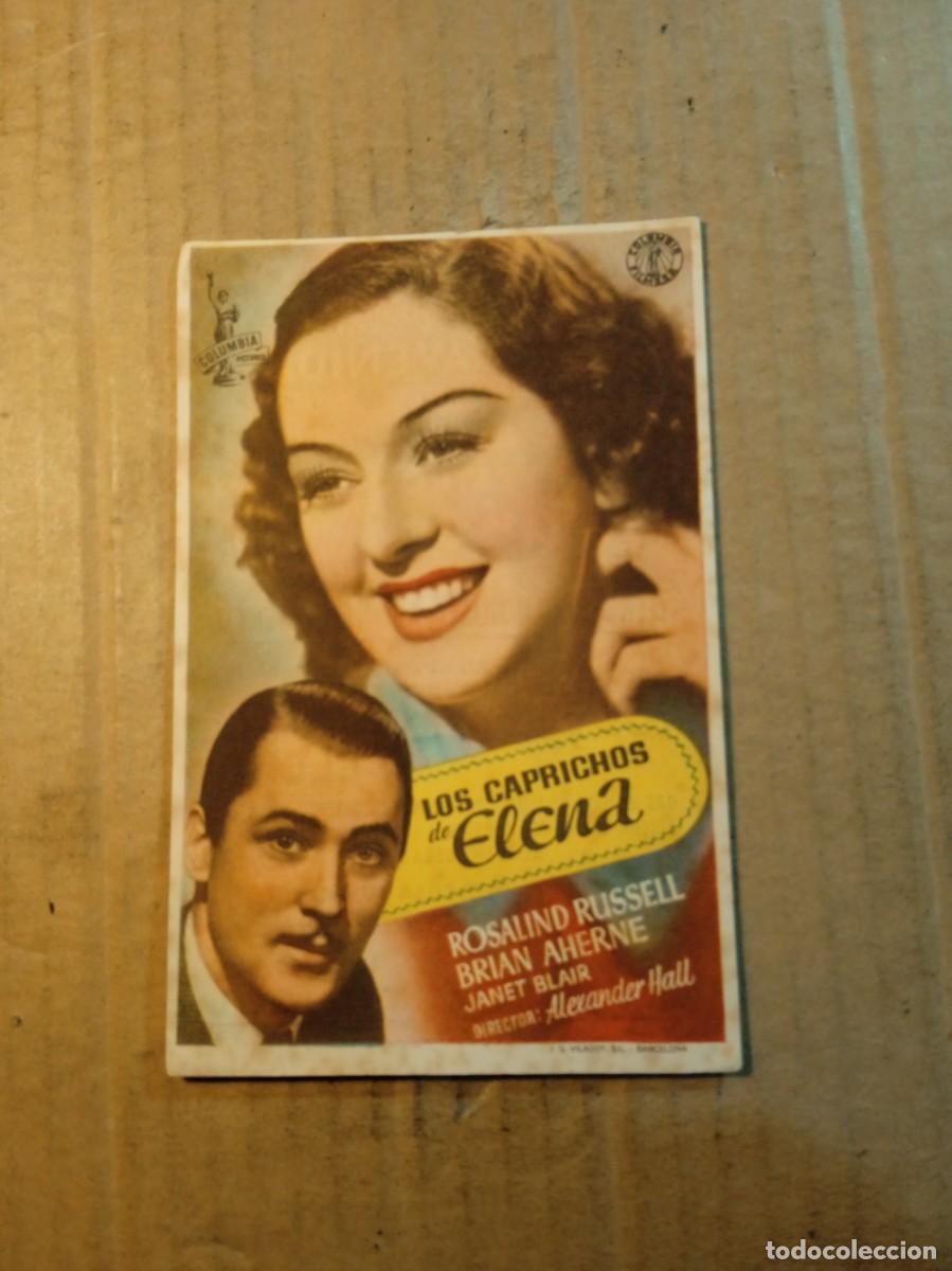 Cine: FOLLETO DE MANO CON PUBLICIDAD LOS CAPRICHOS DE ELENA