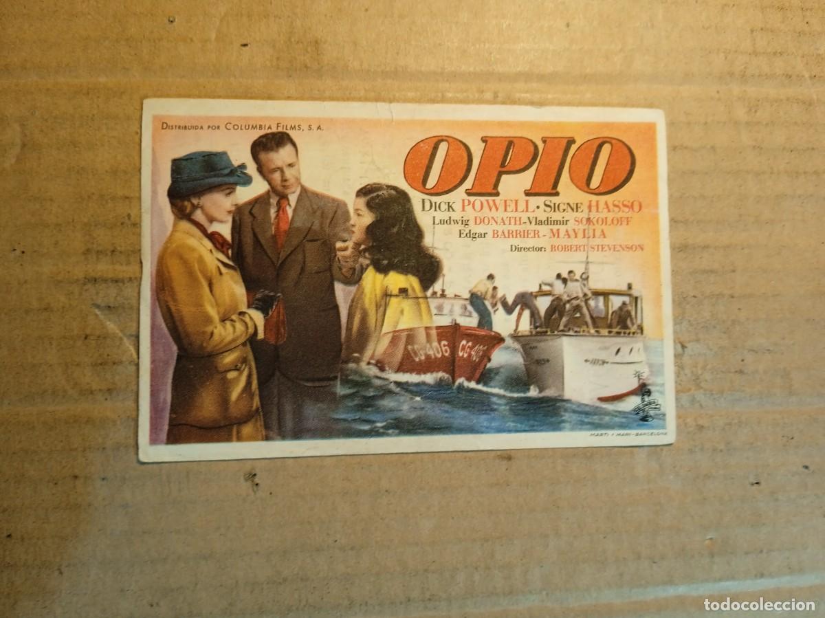 Cine: FOLLETO DE MANO CON PUBLICIDAD OPIO