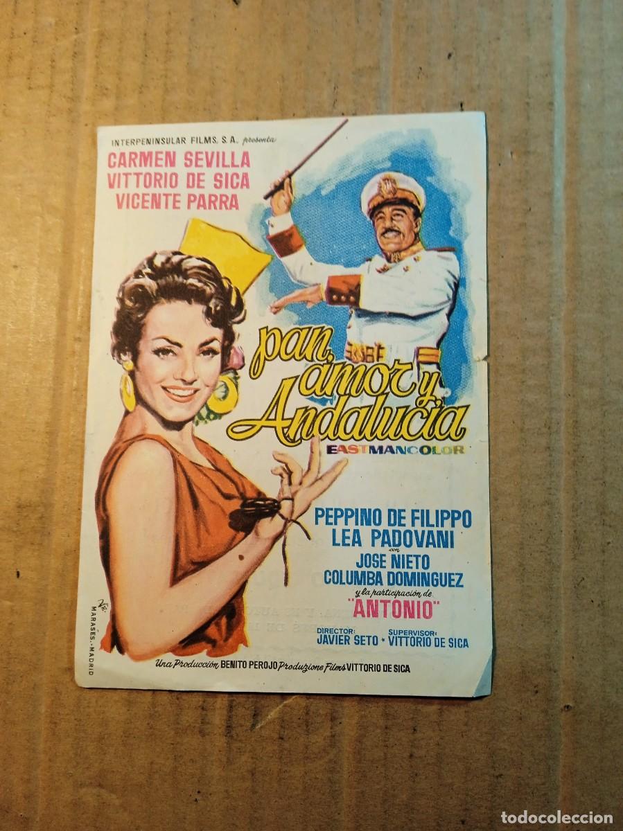 Cine: FOLLETO DE MANO CON PUBLICIDAD PAN AMOR Y ANDALUCIA