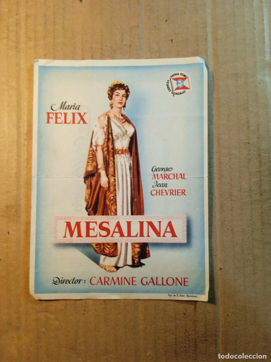 Cine: FOLLETO DE MANO CON PUBLICIDAD MESALINA