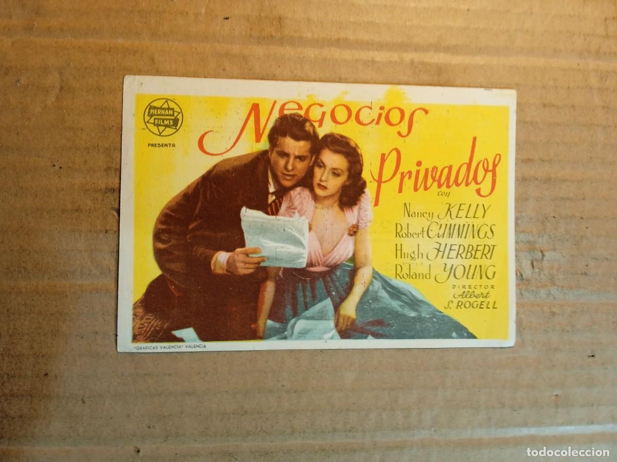 Cine: FOLLETO DE MANO CON PUBLICIDAD NEGOCIOS PRIVADOS