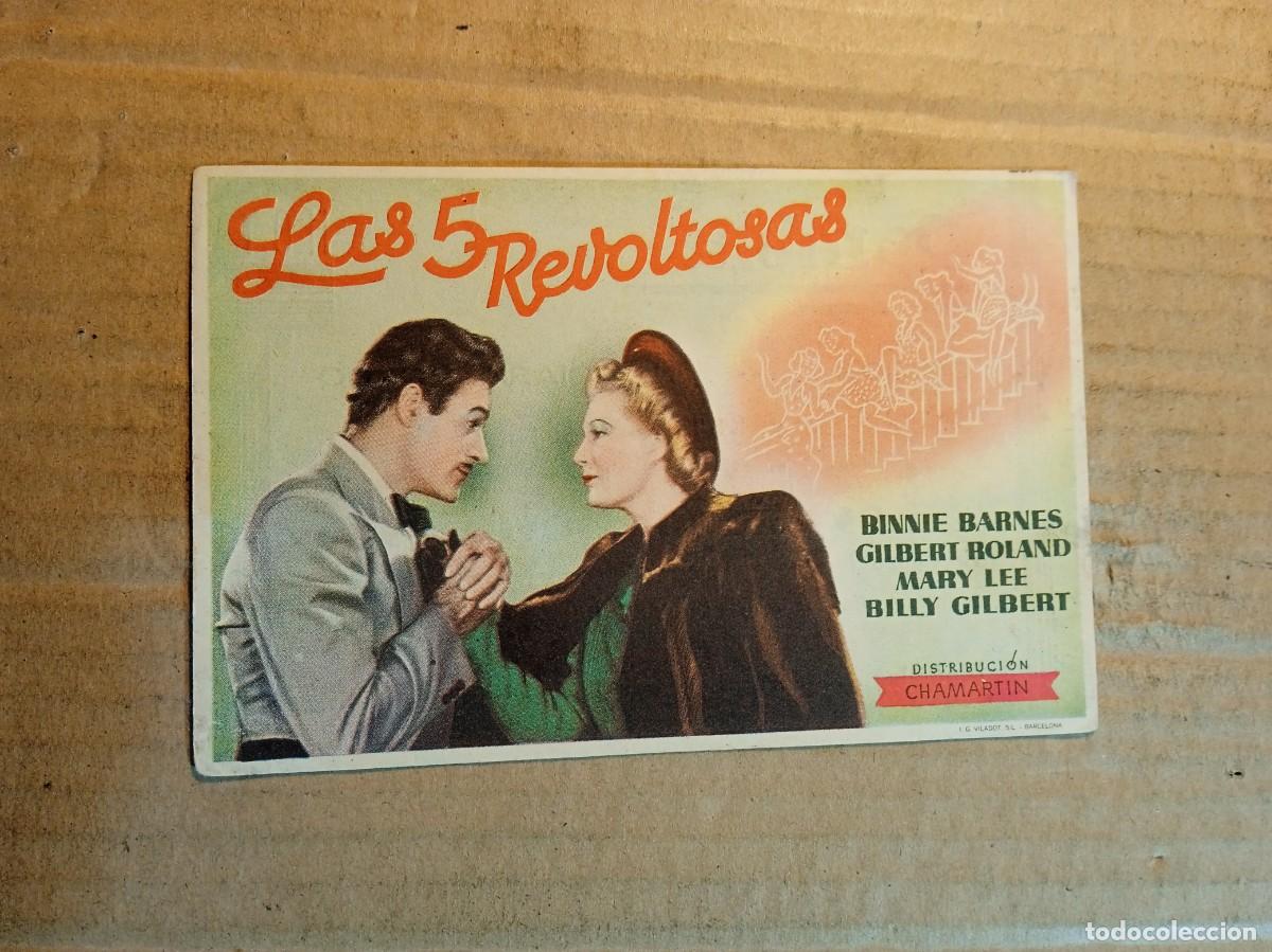 Cine: FOLLETO DE MANO CON PUBLICIDAD LAS 5 REVOLTOSAS