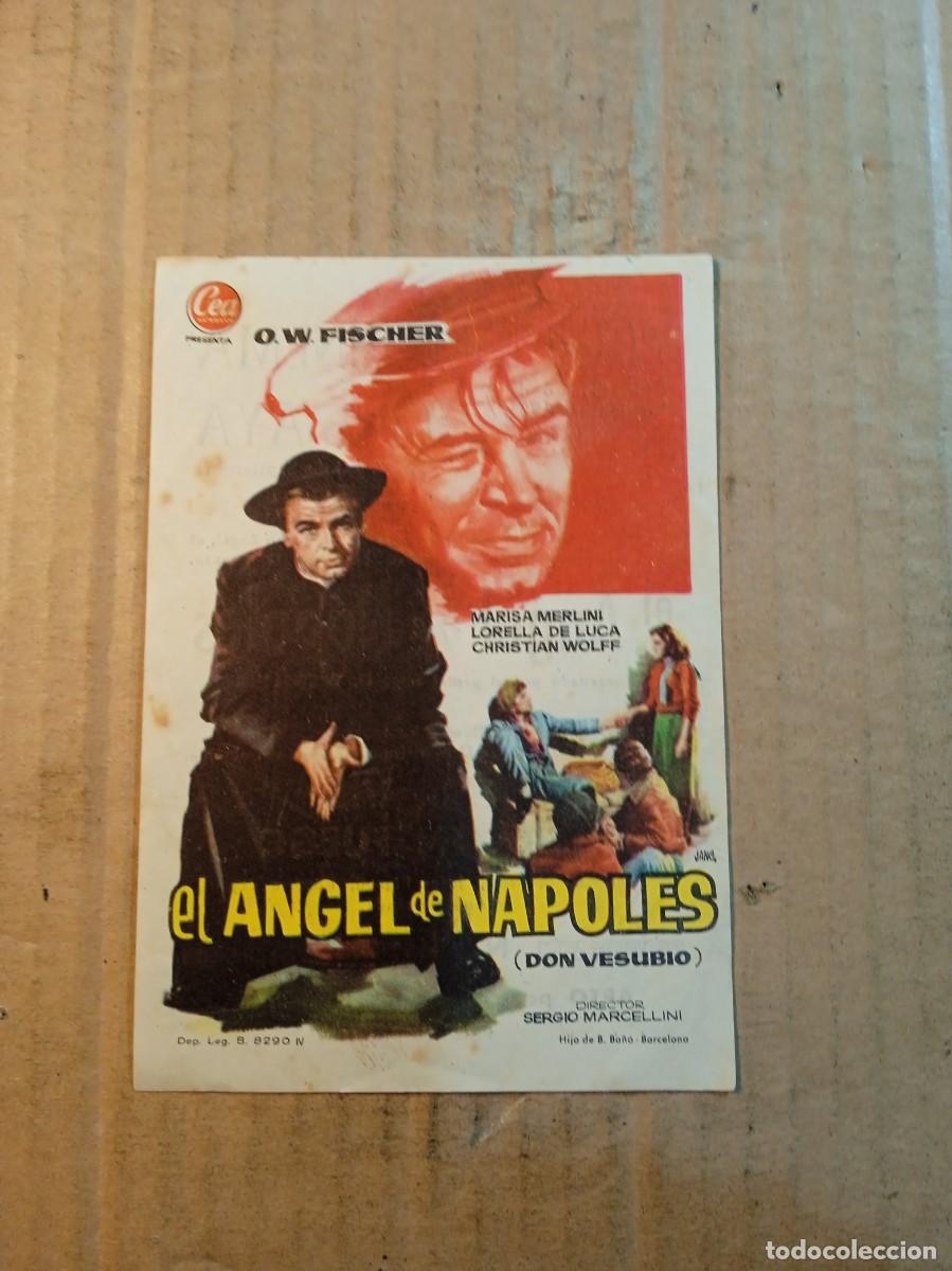Cine: FOLLETO DE MANO CON PUBLICIDAD EL ANGEL DE NAPOLES