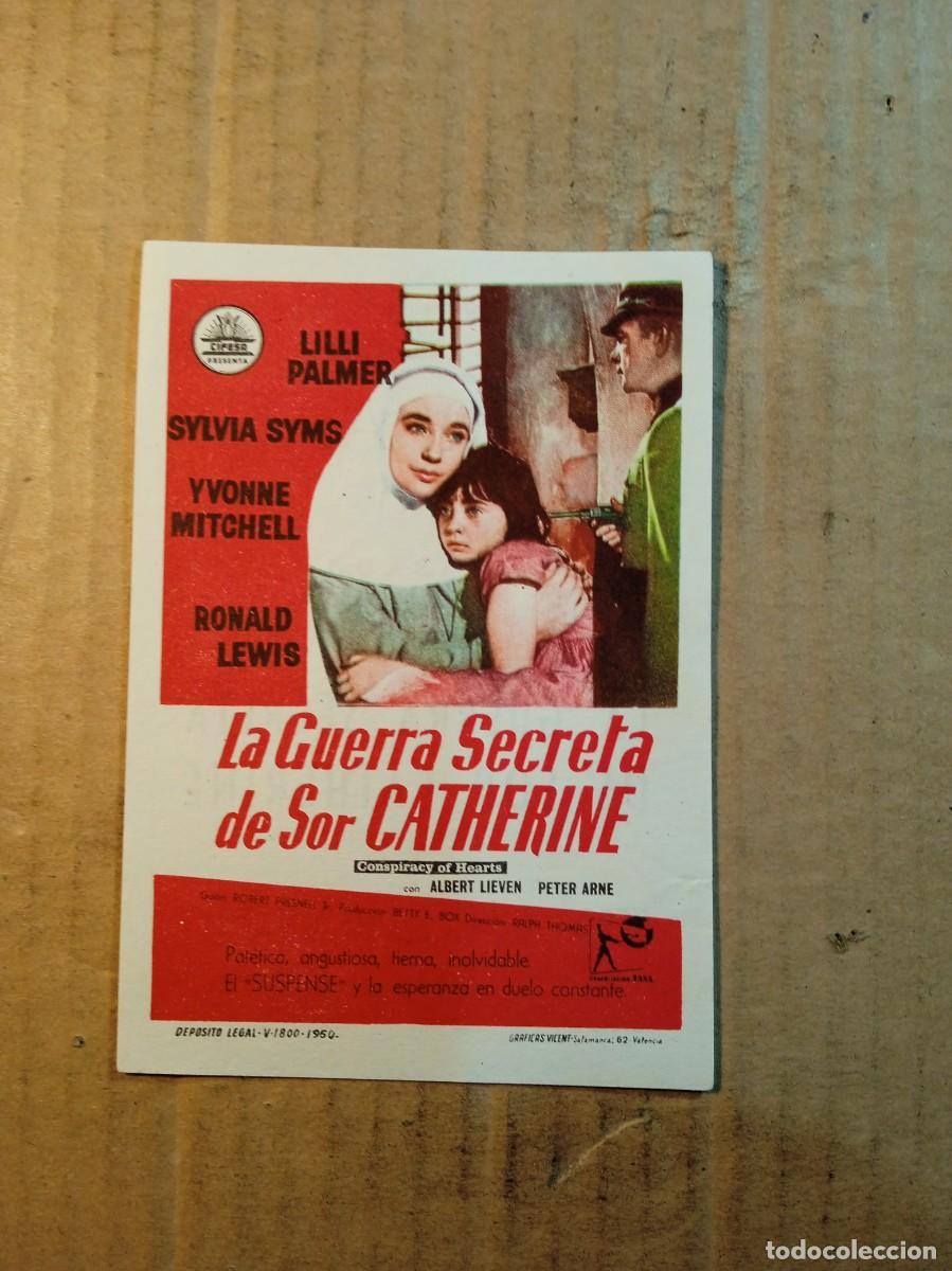 Cine: FOLLETO DE MANO CON PUBLICIDAD LA GUERRA SECRETA DE SOR CATHERINE