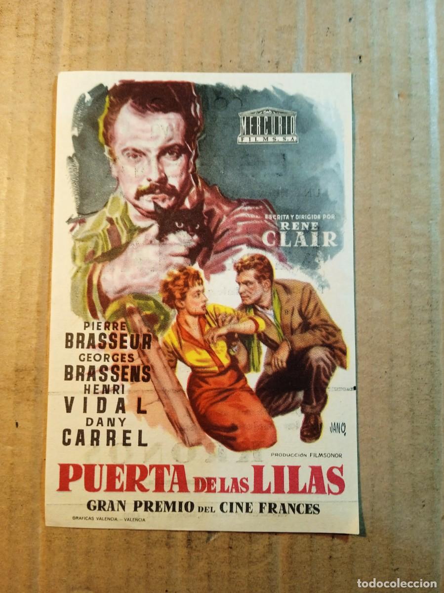 Cine: FOLLETO DE MANO CON PUBLICIDAD PUERTA DE LAS LILAS