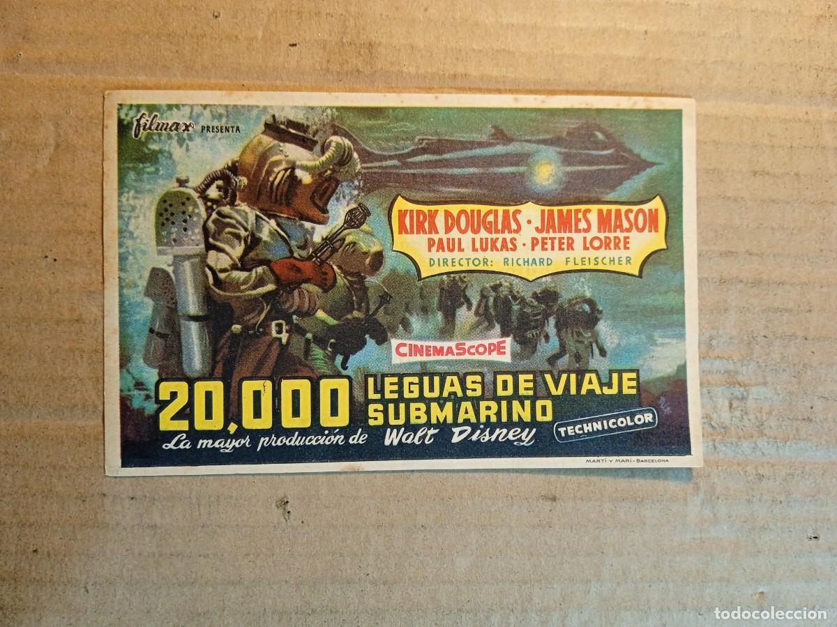 Cine: FOLLETO DE MANO CON PUBLICIDAD 20.000 LEGUAS DE VIAJE SUBMARINO