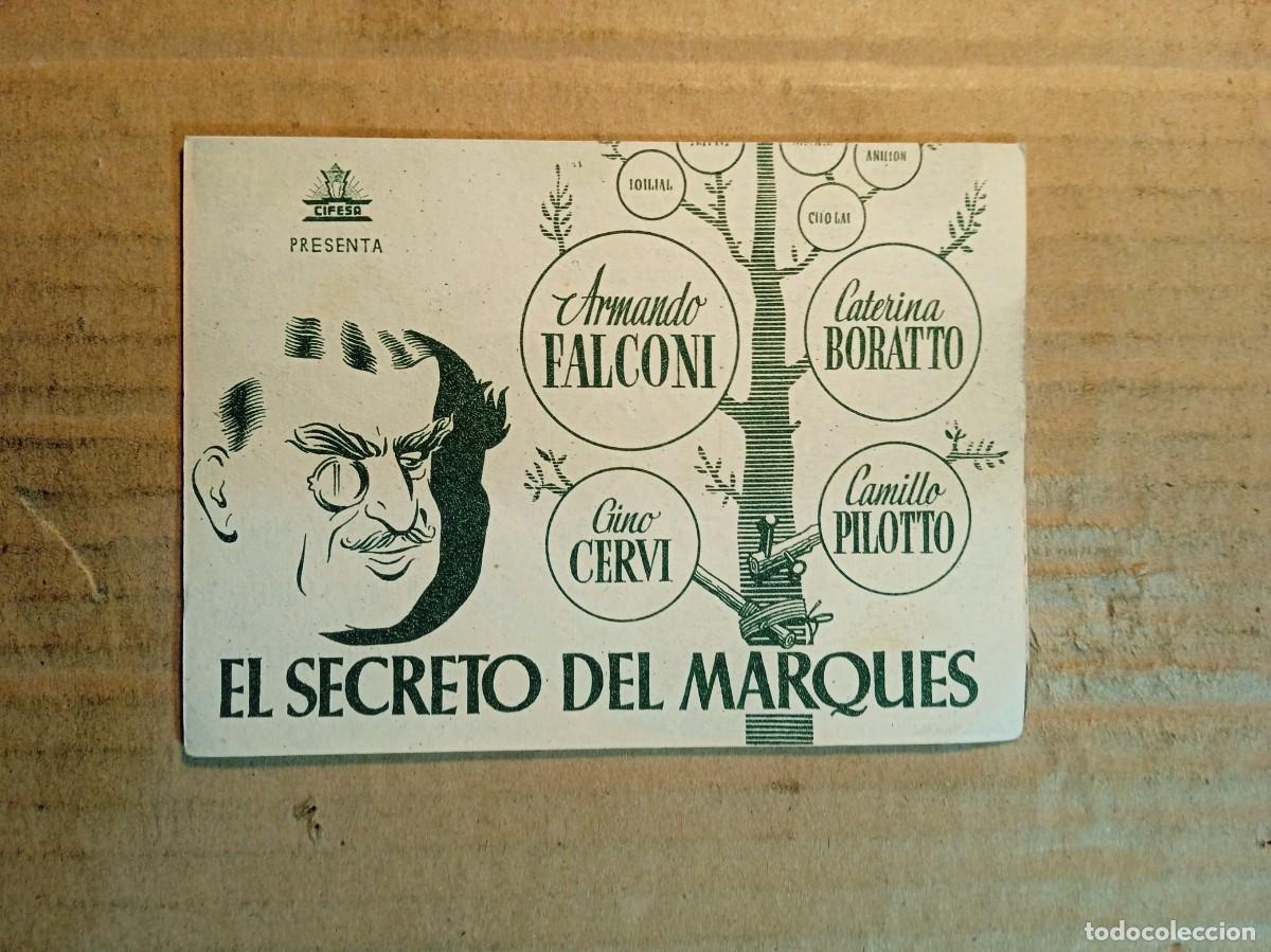Cine: FOLLETO DE MANO DOBLE SIN PUBLICIDAD EL SECRETO DEL MARQUES