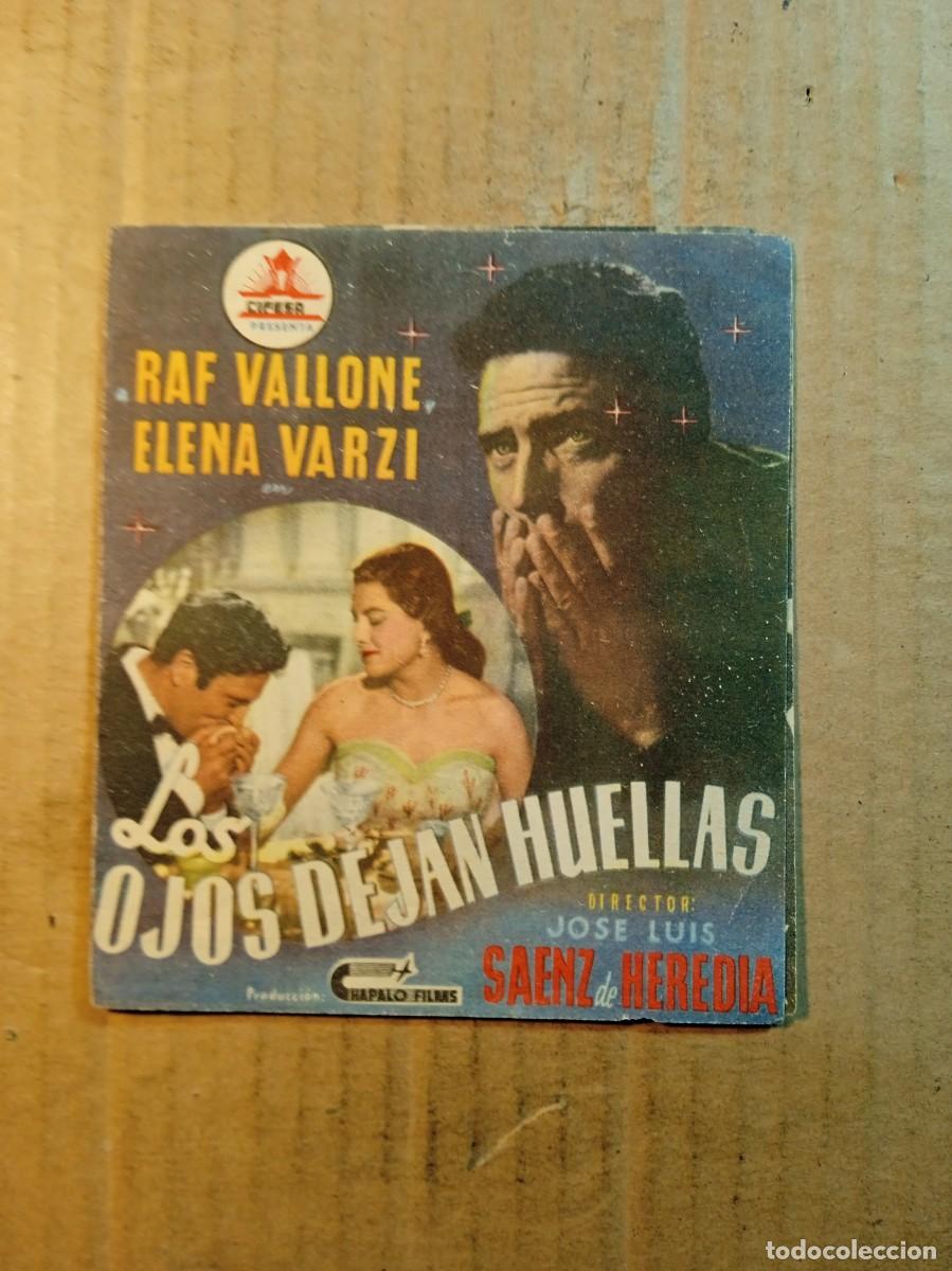 Cine: FOLLETO DE MANO DOBLE SIN PUBLICIDAD LOS OJOS DEJAN HUELLA