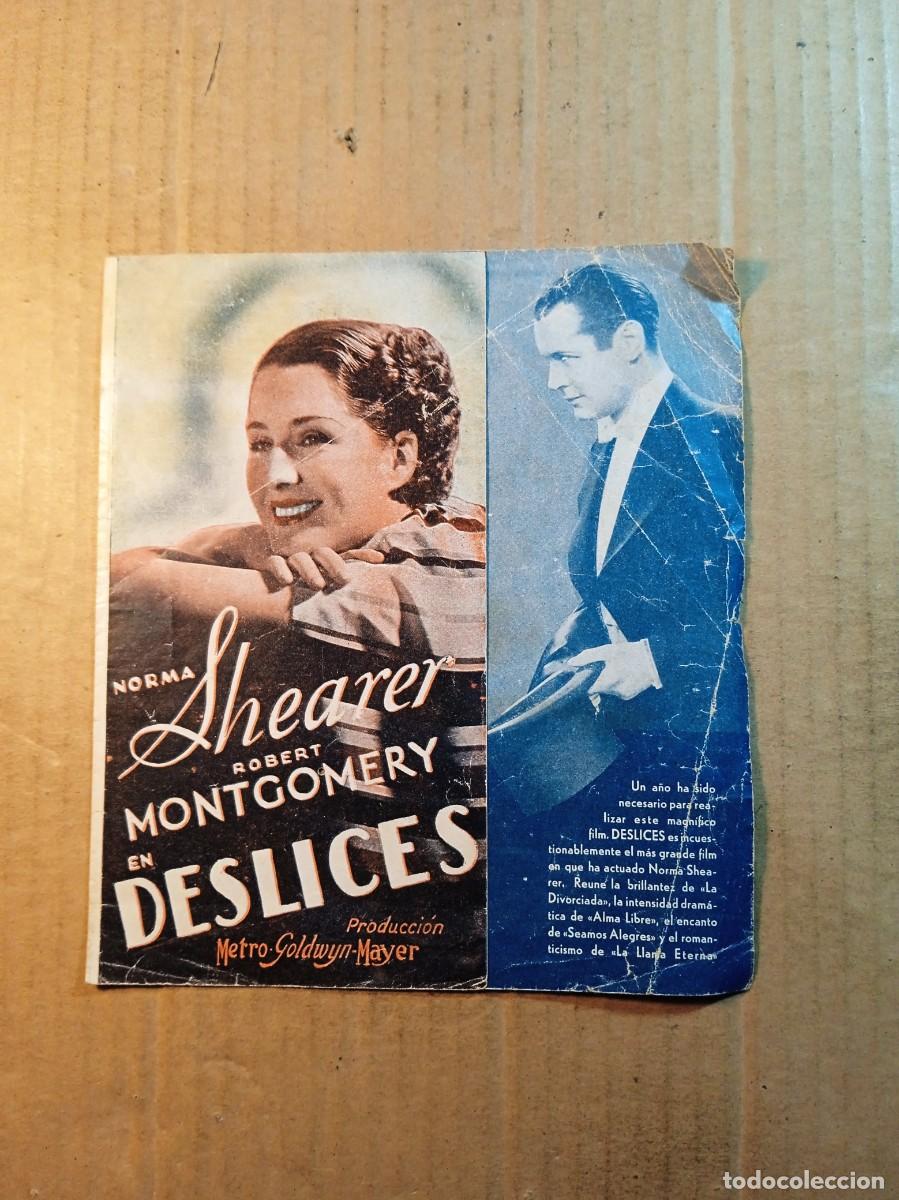 Cine: FOLLETO DE MANO DOBLE SIN PUBLICIDAD DESLICES