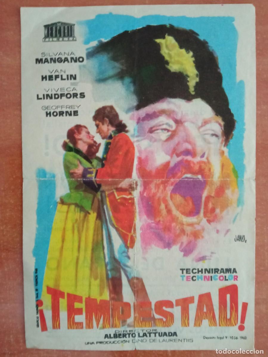Cine: TEMPESTAD, SILVANA MANGANO, VAN HEFLIN, CINE KURSAAL, MONTBLANCH, TARRAGONA, 1960
