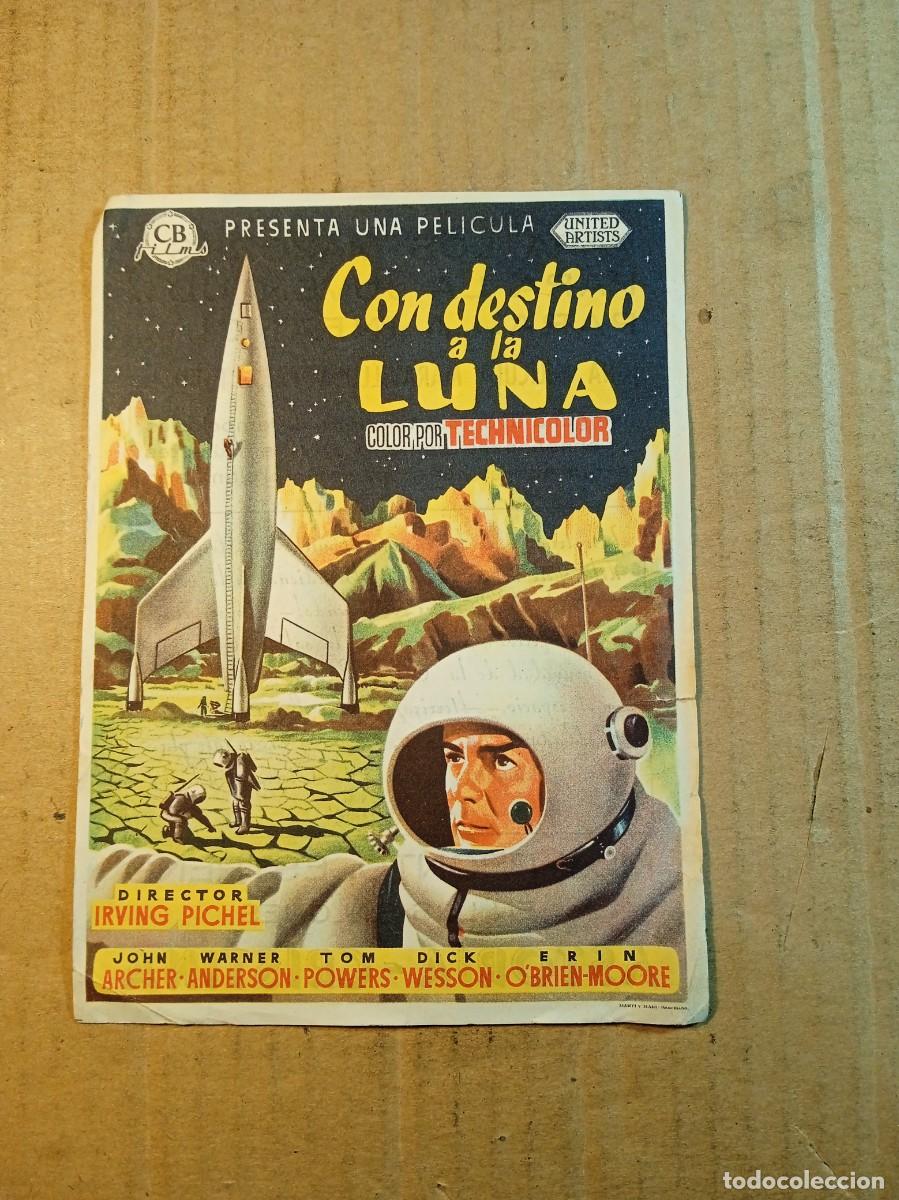 Cine: FOLLETO DE MANO CON PUBLICIDAD CON DESTINO A LA LUNA