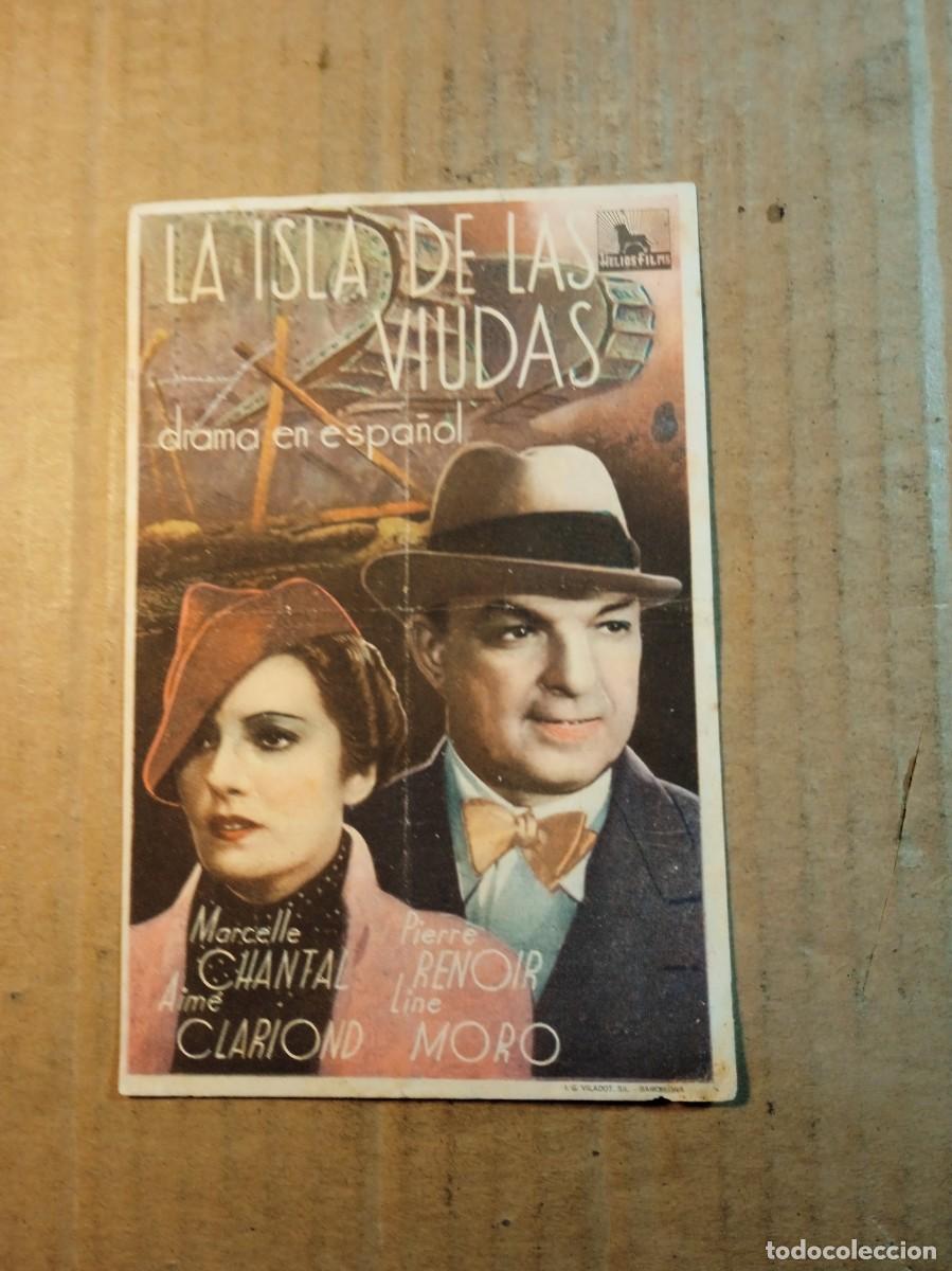 Cine: FOLLETO DE MANO CON PUBLICIDAD LA ISLA DE LAS VIUDAS