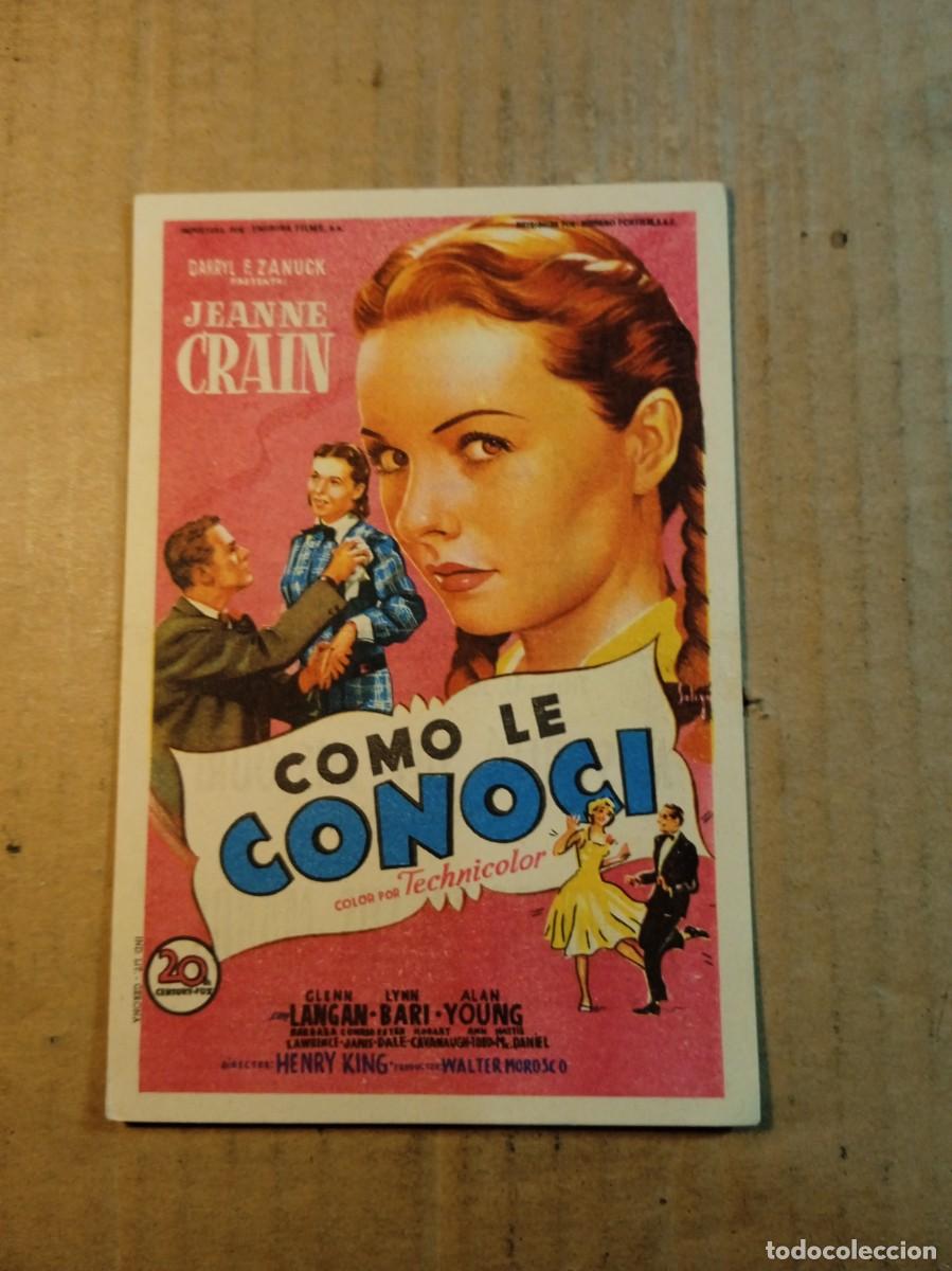 Cine: FOLLETO DE MANO CON PUBLICIDAD COMO LE CONOCI
