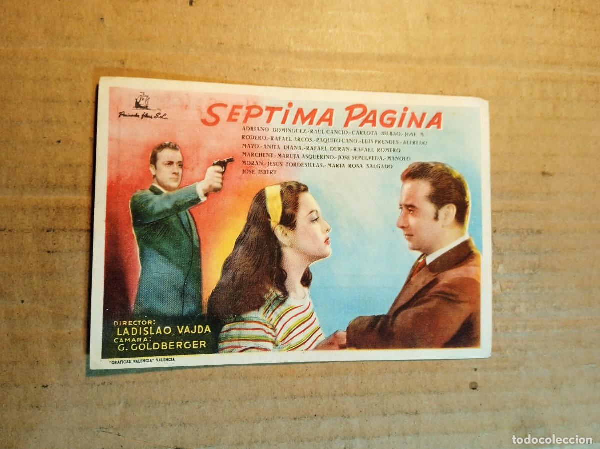 Cine: FOLLETO DE MANO CON PUBLICIDAD SEPTIMA PAGINA
