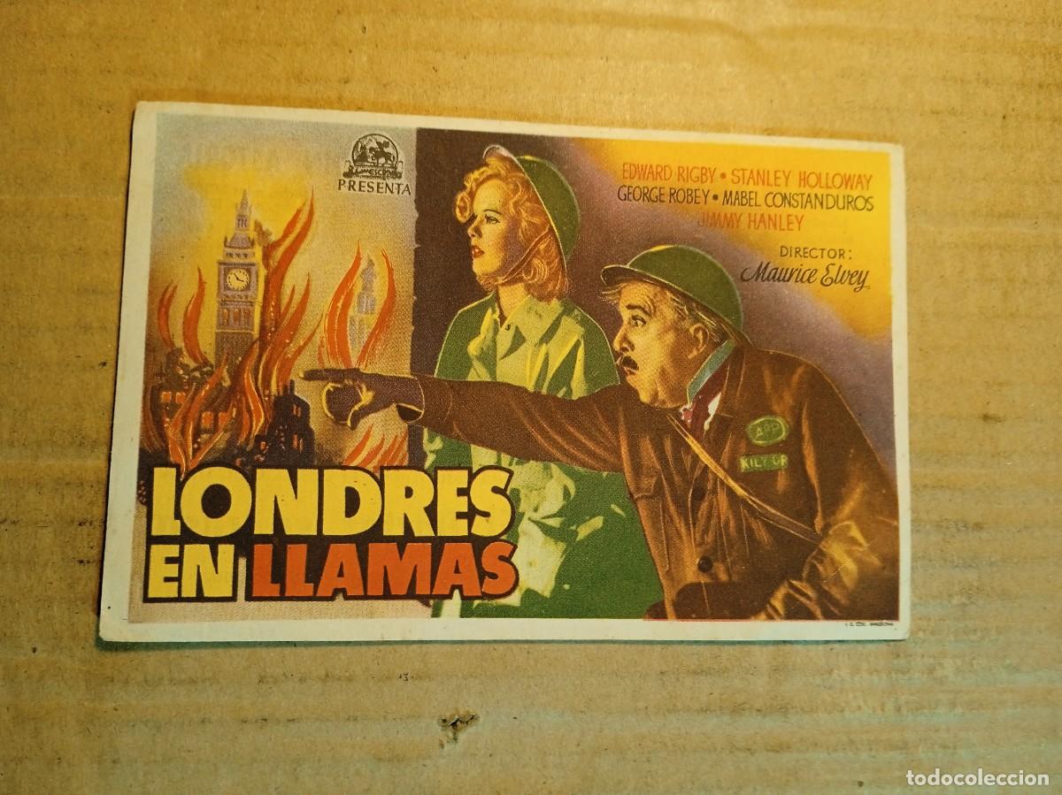 Cine: FOLLETO DE MANO CON PUBLICIDAD LONDRES EN LLAMAS