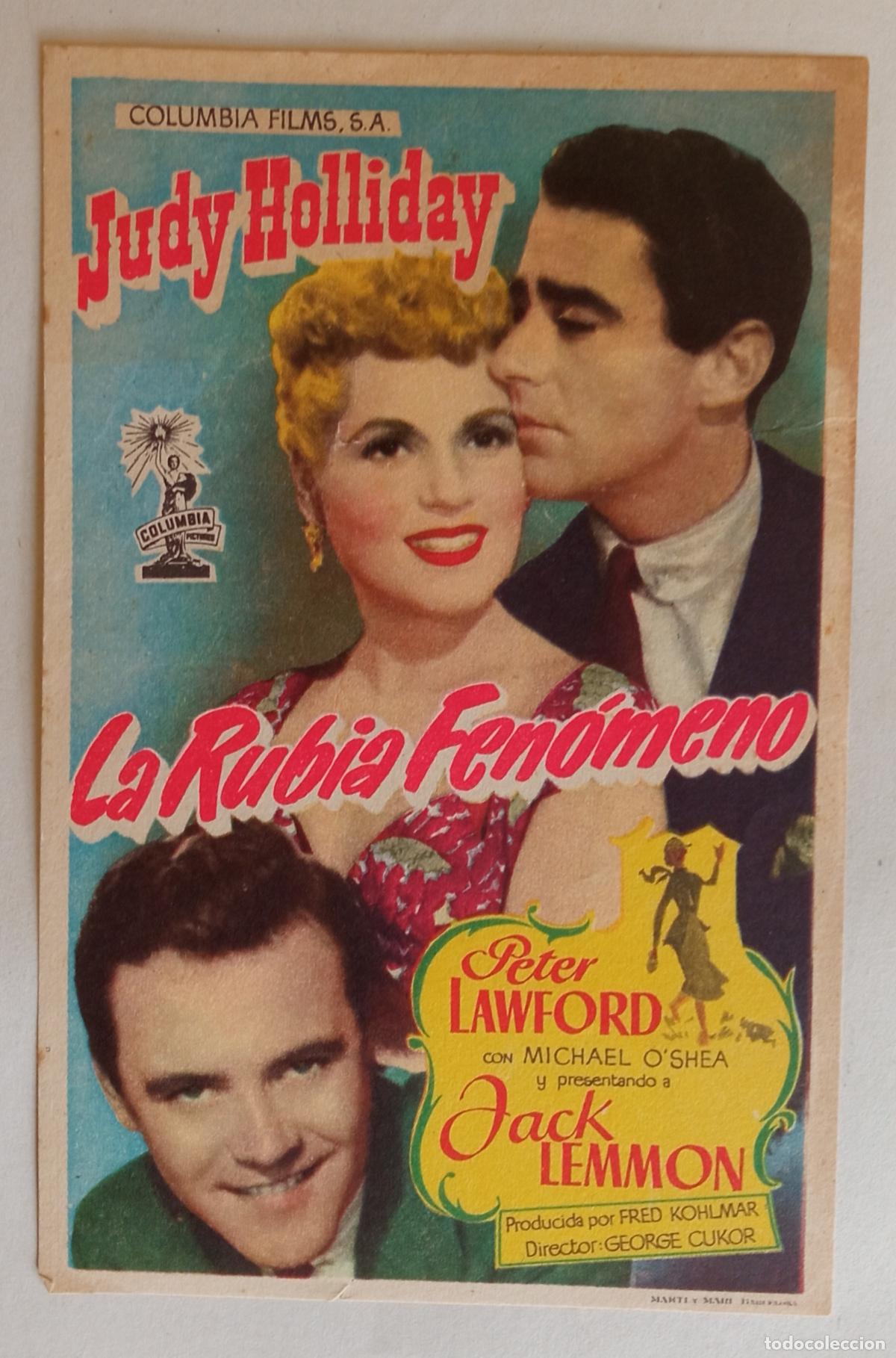 Cine: PROGRAMA DE CINE. JUDY HOLLIDAY. LA RUBIA FEN&Oacute;MENO