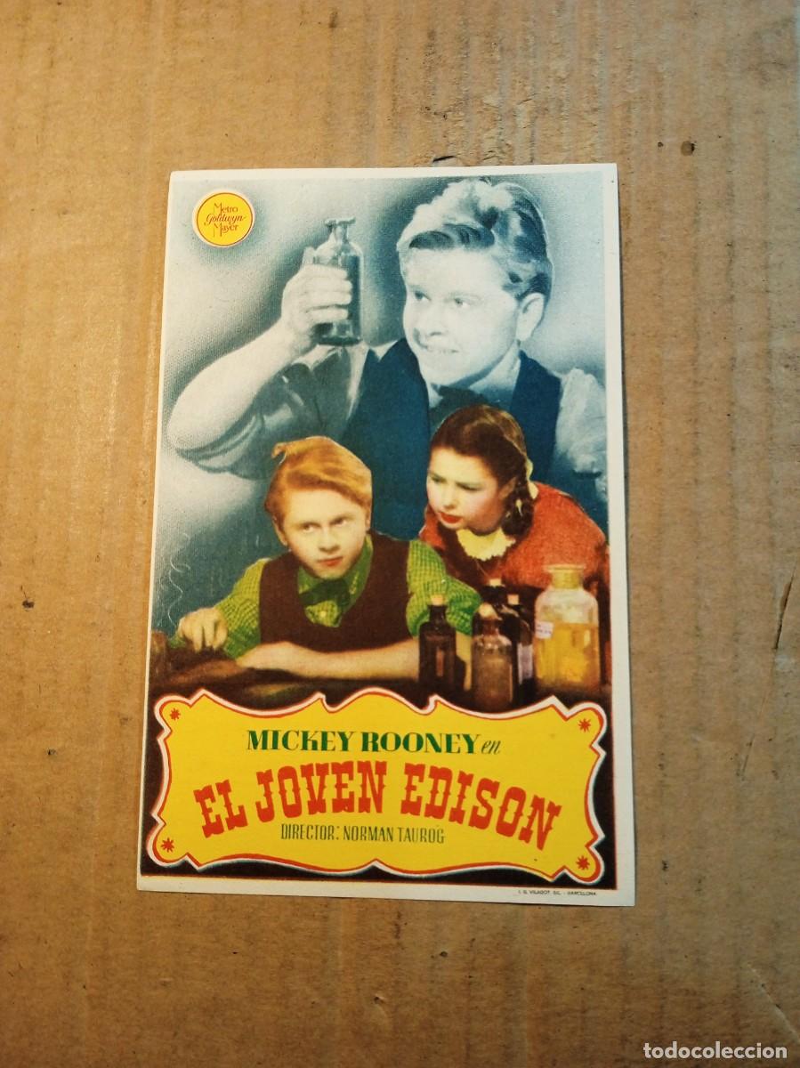 Cine: FOLLETO DE MANO CON PUBLICIDAD EL JOVEN EDISON