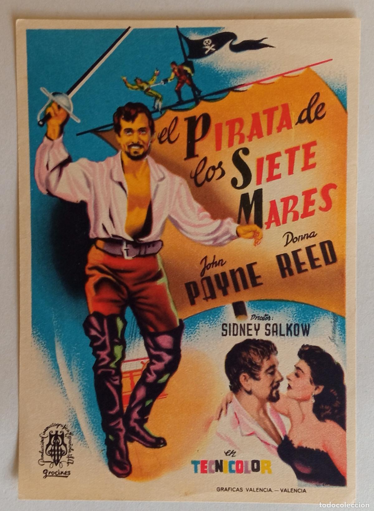 Cine: PROGRAMA DE CINE. JOHN PAYNE. EL PIRATA DE LOS SIETE MARES. PORTADA DE HERMIDA