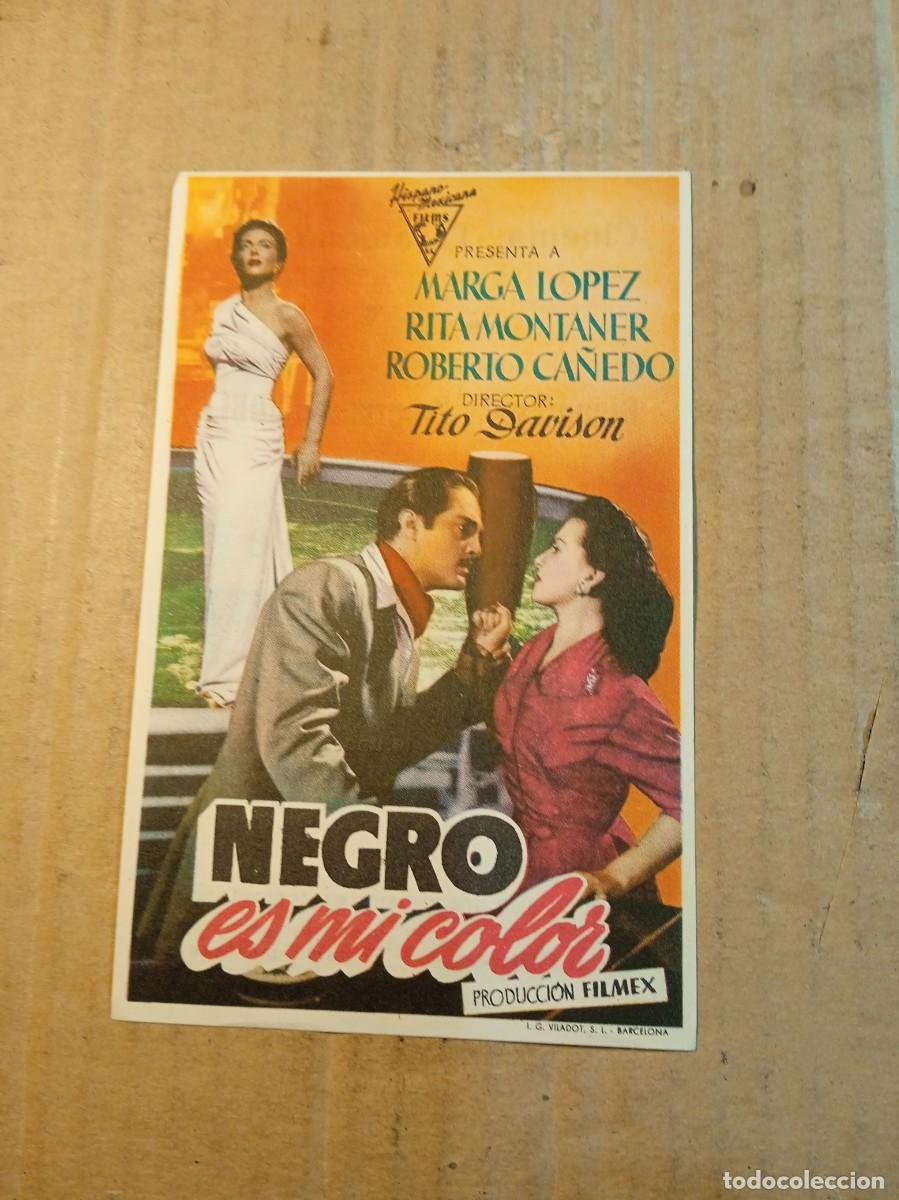 Cine: FOLLETO DE MANO CON PUBLICIDAD NEGRO ES MI COLOR