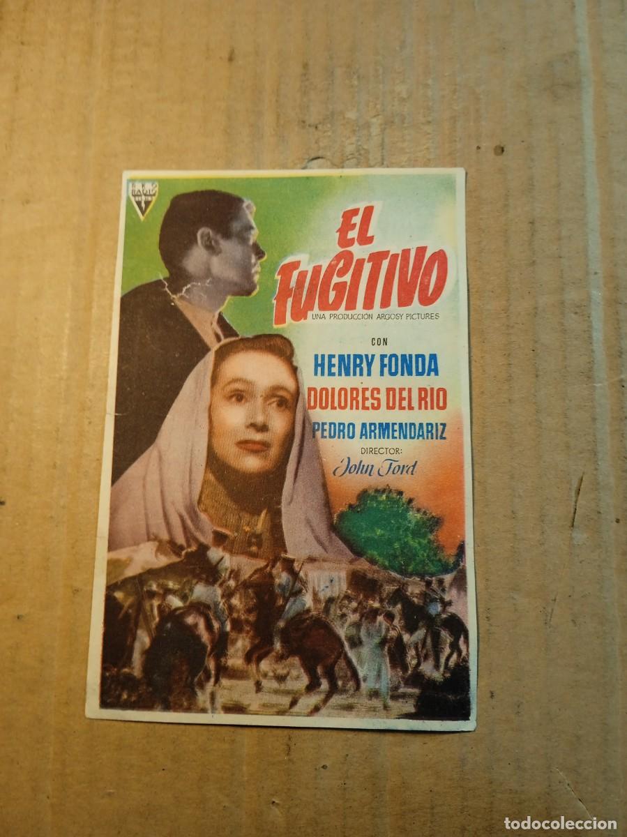 Cine: FOLLETO DE MANO CON PUBLICIDAD EL FUGITIVO
