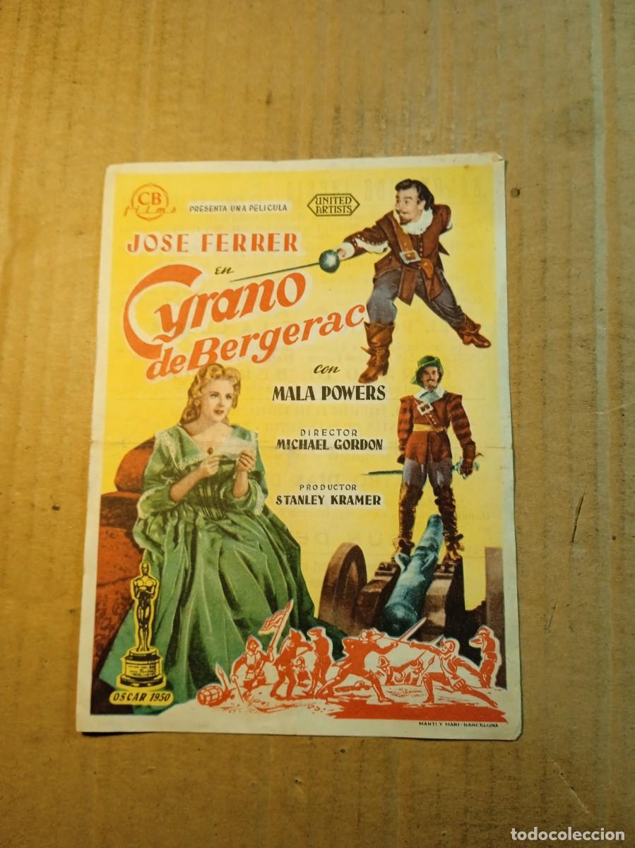 Cine: FOLLETO DE MANO CON PUBLICIDAD CYRANO DE BERGERAC