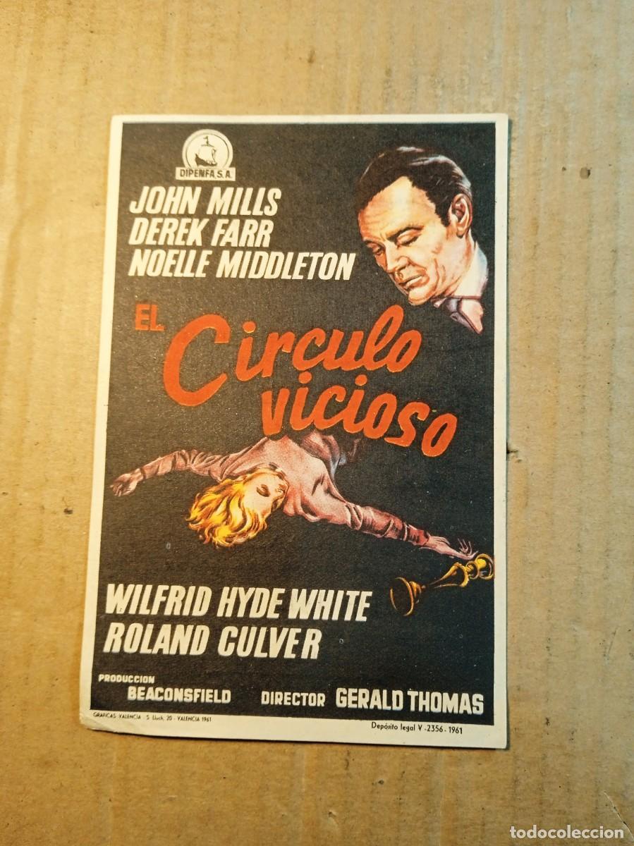 Cine: FOLLETO DE MANO CON PUBLICIDAD EL CIRCULO VICIOSO