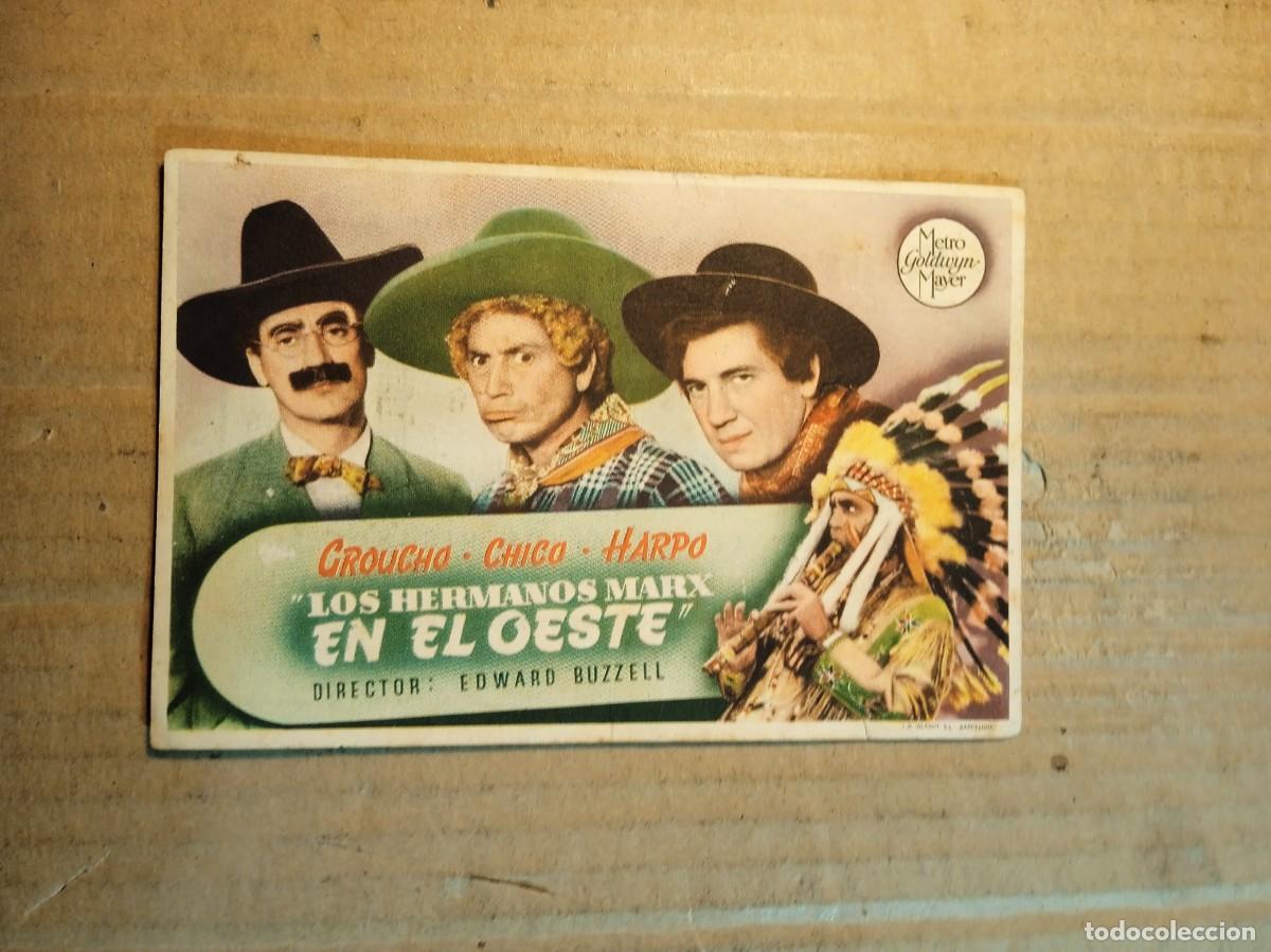 Cine: FOLLETO DE MANO CON PUBLICIDAD LOS HERMANOS MARX EN EL OESTE