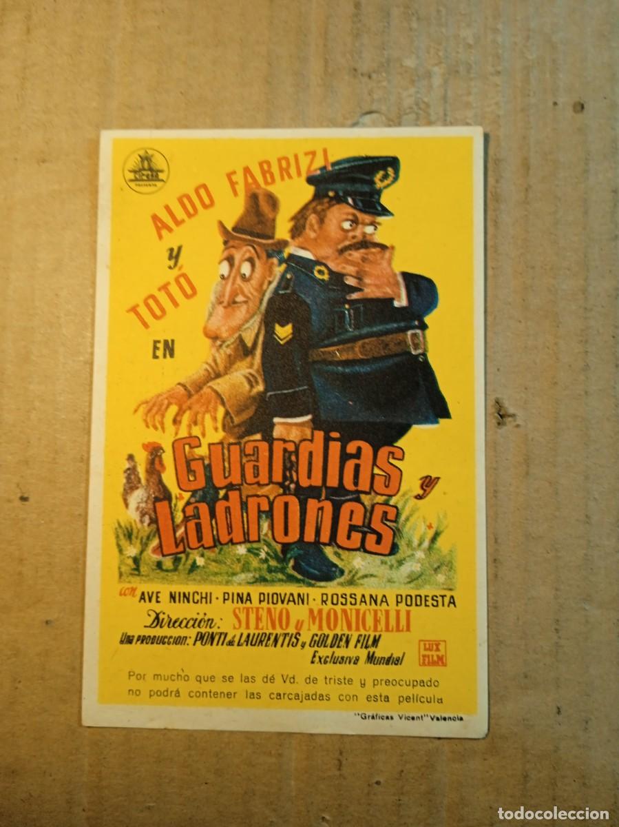 Cine: FOLLETO DE MANO CON PUBLICIDAD GUARDIAS Y LADRONES