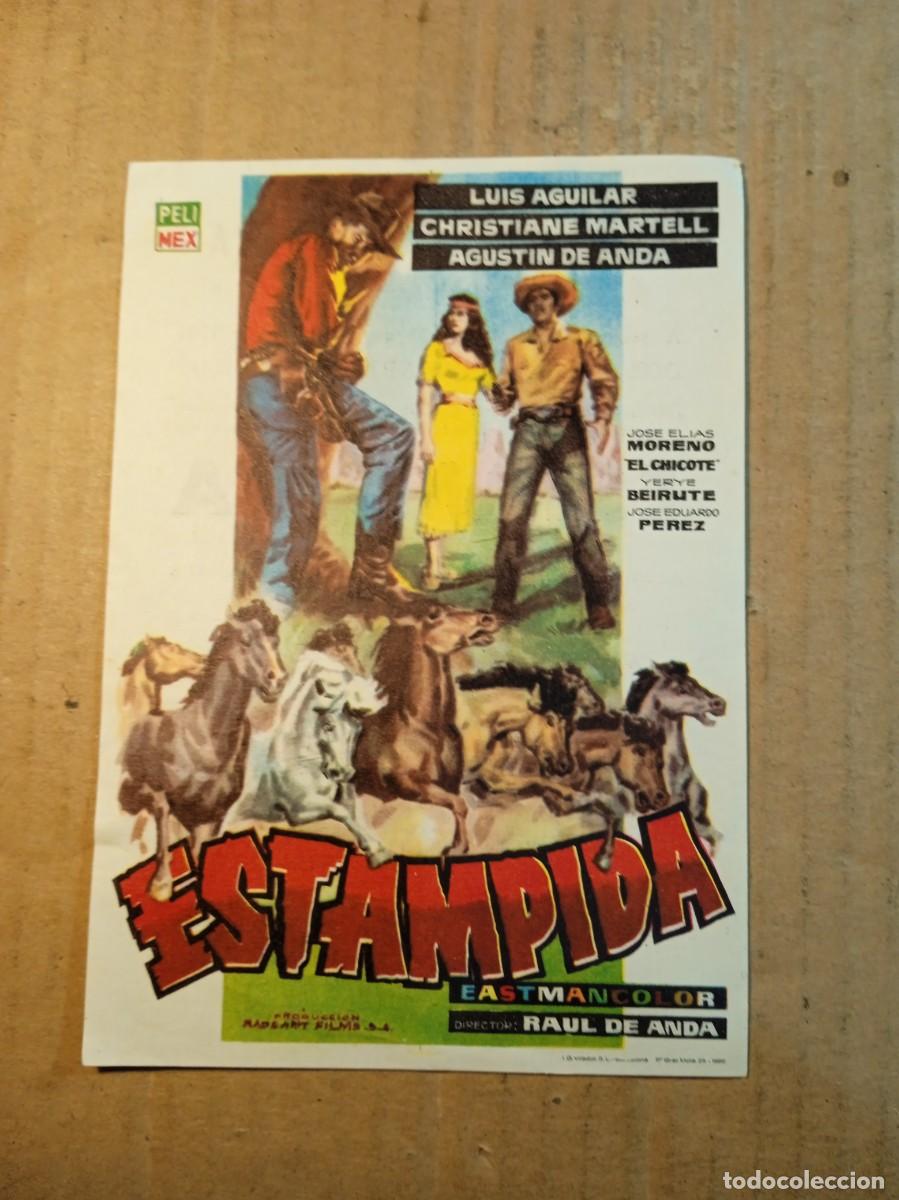 Cine: FOLLETO DE MANO CON PUBLICIDAD ESTAMPIDA