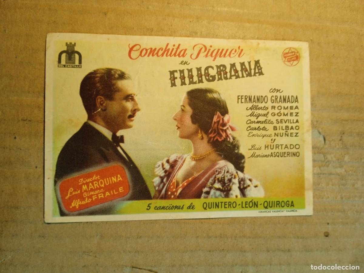 Cine: FOLLETO DE MANO CON PUBLICIDAD FILIGRANA