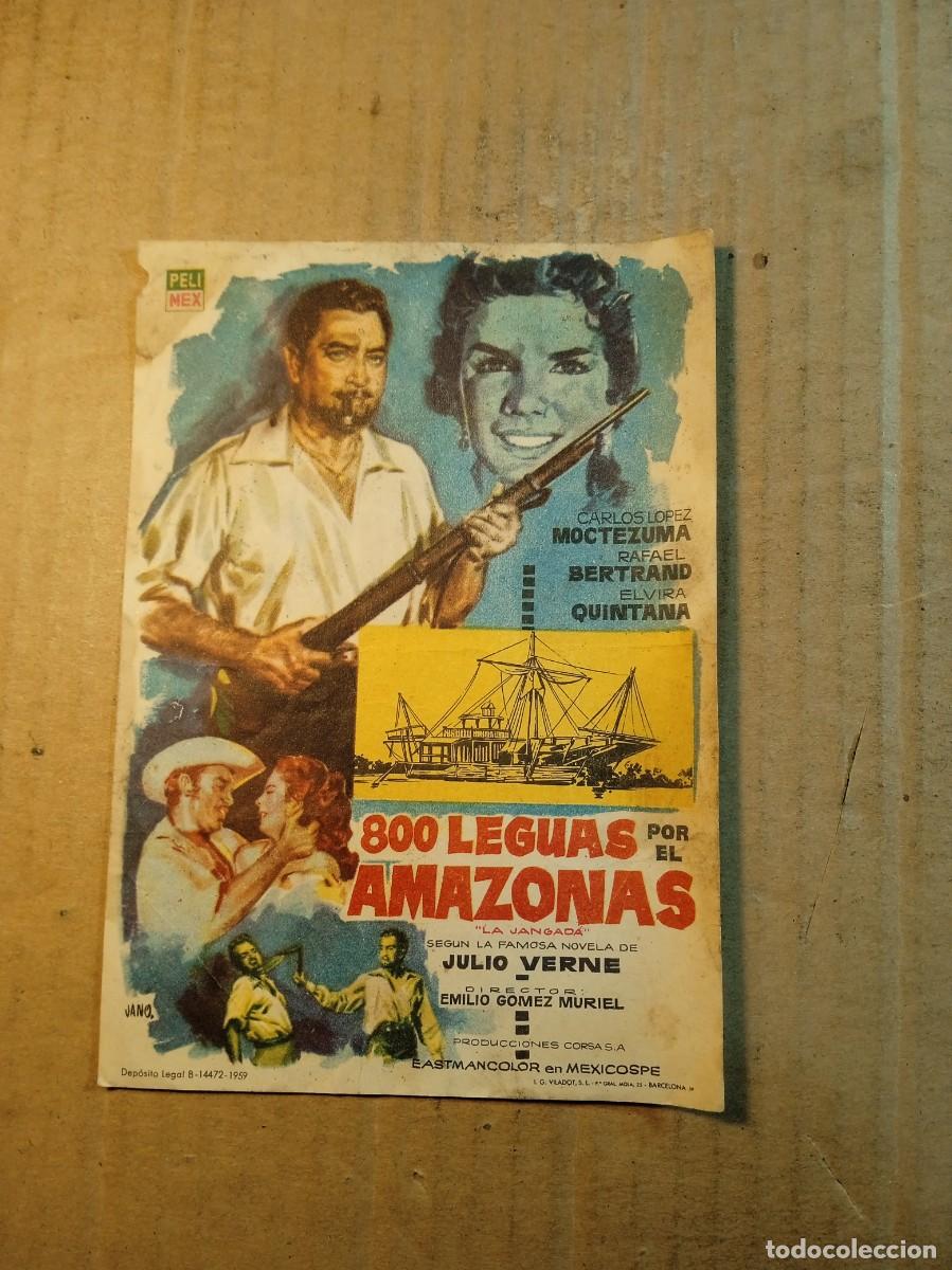 Cine: FOLLETO DE MANO CON PUBLICIDAD 800 LEGUAS POR EL AMAZONAS