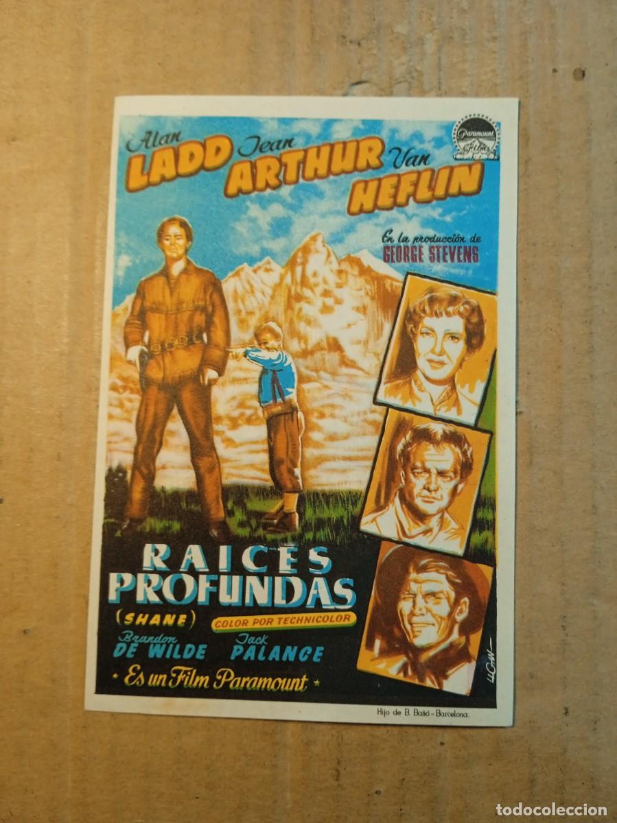 Cine: FOLLETO DE MANO CON PUBLICIDAD RAICES PROFUNDAS