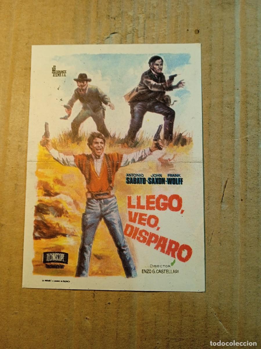 Cine: FOLLETO DE MANO CON PUBLICIDAD LLEGO VEO DISPARO