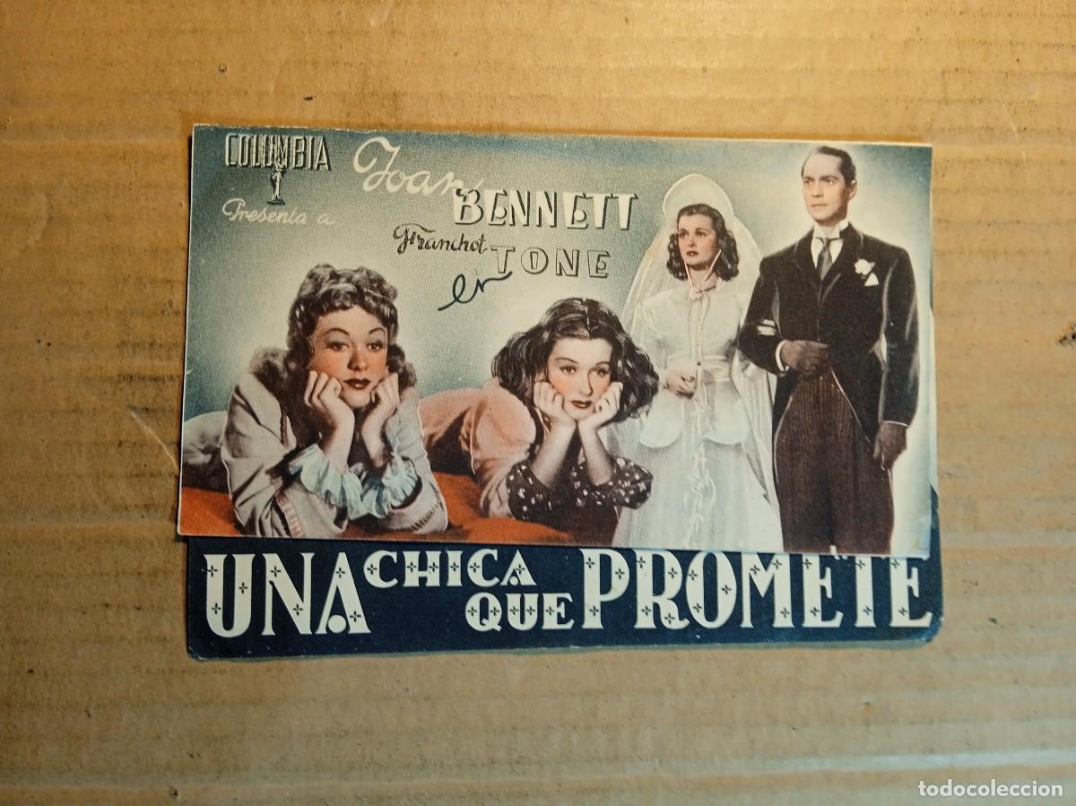 Cine: FOLLETO DE MANO DOBLE SIN PUBLICIDAD UNA CHICA QUE PROMETE
