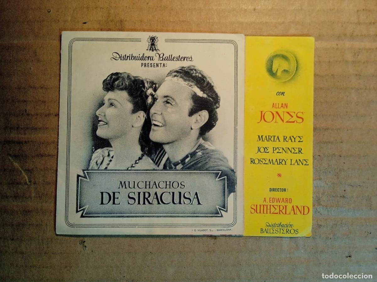 Cine: FOLLETO DE MANO DOBLE SIN PUBLICIDAD MUCHACHOS DE SIRACUSA