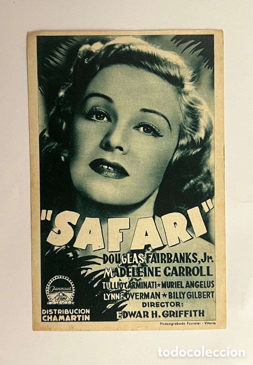 Cine: SOCIEDAD LA PRINCIPAL SAFARI.. DOUGLAS FAIRBANKS, Jr., MADELEINE CARROLL (a.1951)
