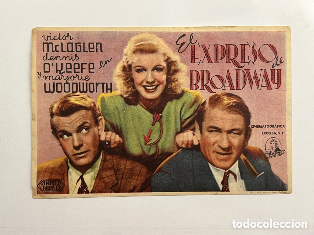 Cine: BARCELONA. Casal La Principal. Folleto de mano. EL EXPRESO DE BROADWAY (a.1944)