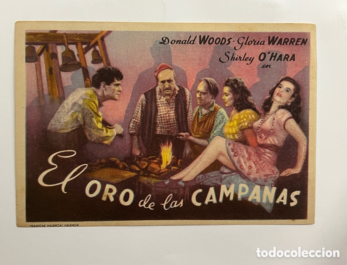 Cine: T&Agrave;RREGA. MAJESTIC CINEMA, Folleto de mano EL ORO DE LAS CAMPANAS, Donald Woods, Gloria Warren