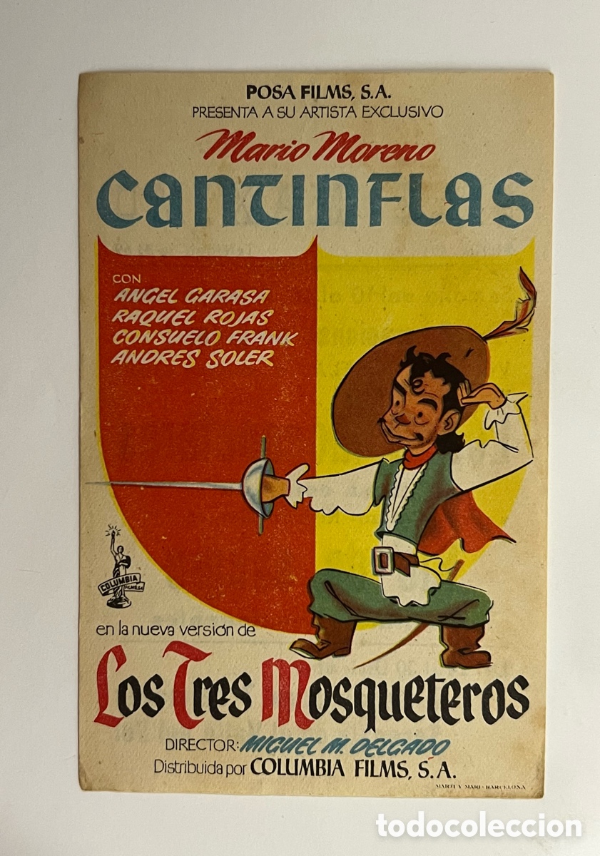Cine: BARCELONA CINE M&Aacute;XIMO. Mario Moreno Cantinflas en Los Tres Mosqueteros (a.1956)