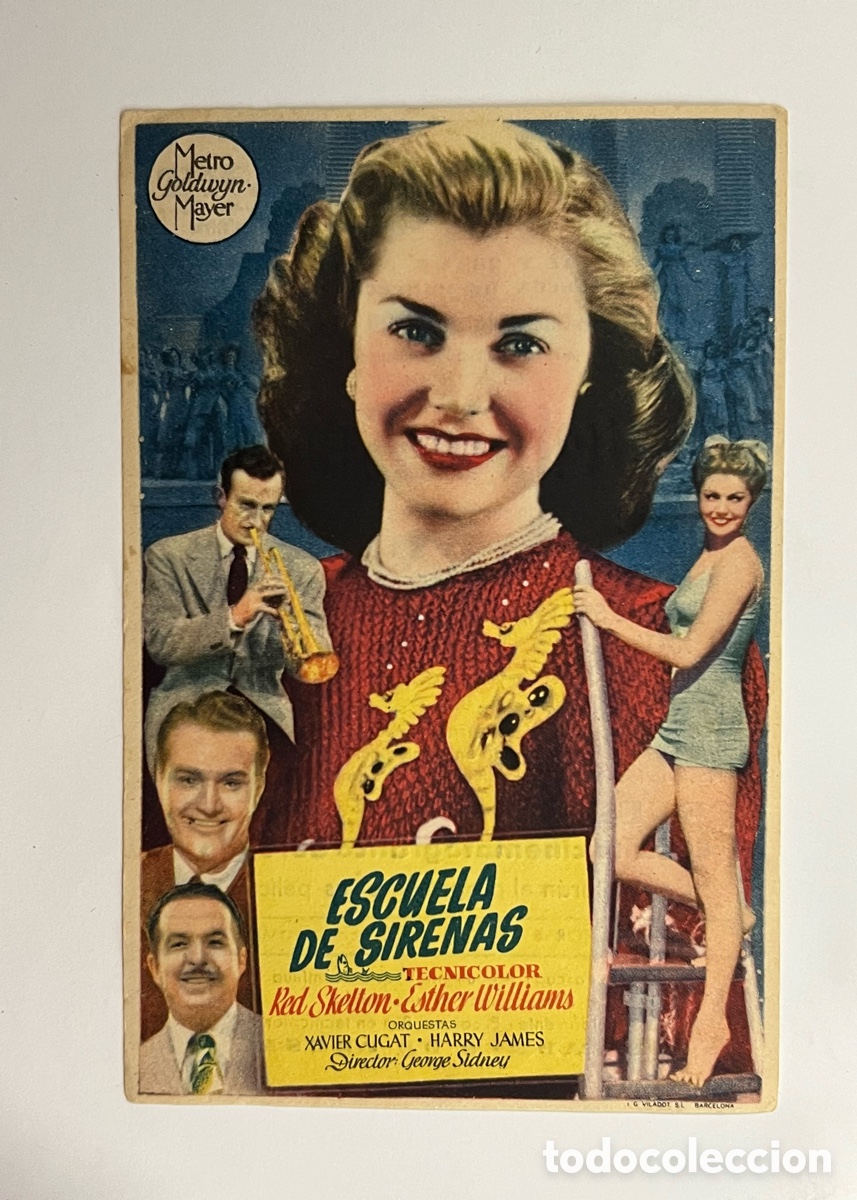 Cine: VILAFRANCA DEL PENEDES. CINEMA BOLET. ESCUELA DE SIRENAS.. Red Skelton Esther Williams (a.1950)