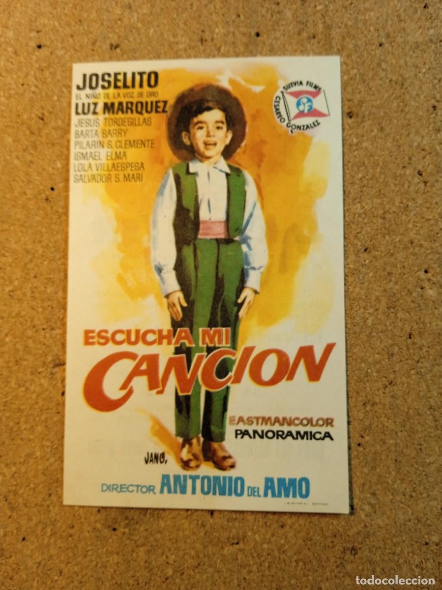 Cine: FOLLETO DE MANO CON PUBLICIDAD ESCUCHA MI CANCION
