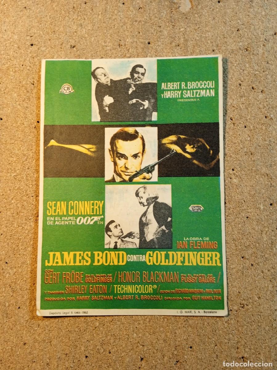 Cine: FOLLETO DE MANO CON PUBLICIDAD JAMES BOND CONTRA GOLDFINGER