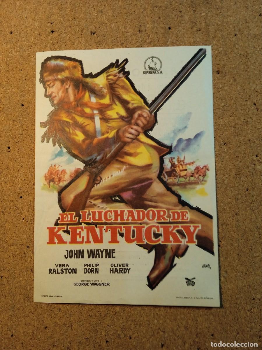 Cine: FOLLETO DE MANO CON PUBLICIDAD EL LUCHADOR DE KENTUCKY