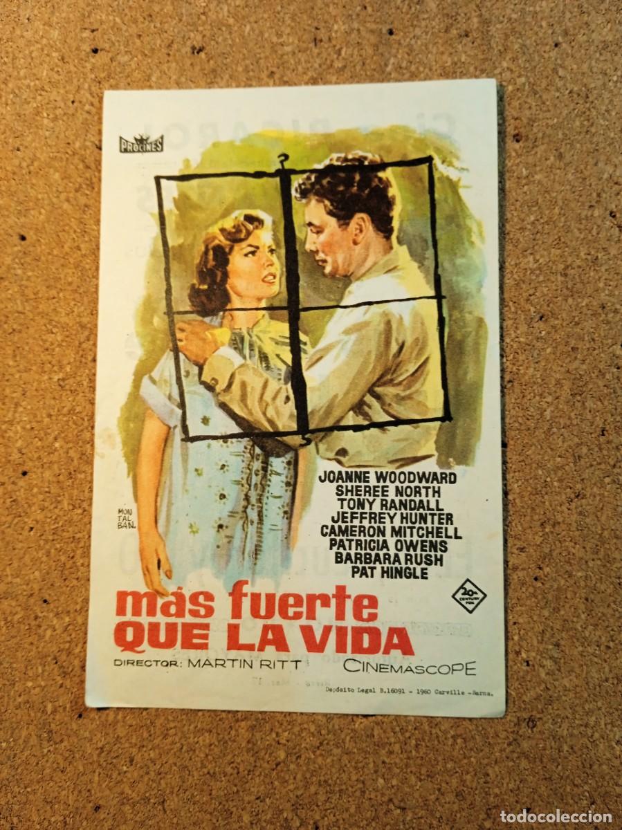 Cine: FOLLETO DE MANO CON PUBLICIDAD MAS FUERTE QUE LA VIDA