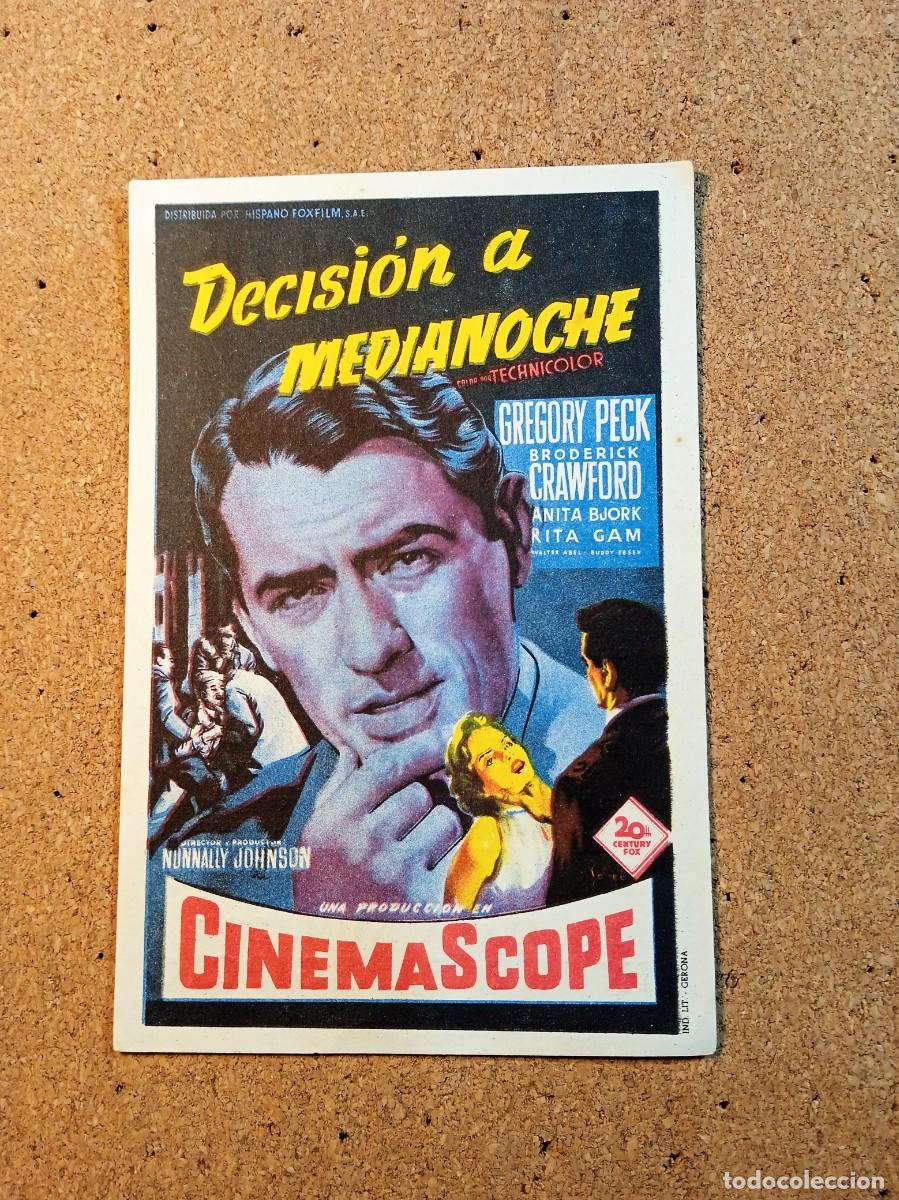 Cine: FOLLETO DE MANO CON PUBLICIDAD DECISION A MEDIANOCHE